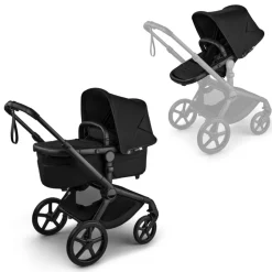 Bugaboo Kinderwagen 3 in 1 Fox 5 Renew Complete Black | Heritage Black + Bugaboo Autostoel Groep 0 Turtle Air by Nuna Black + Draaibare Isofix Base 360