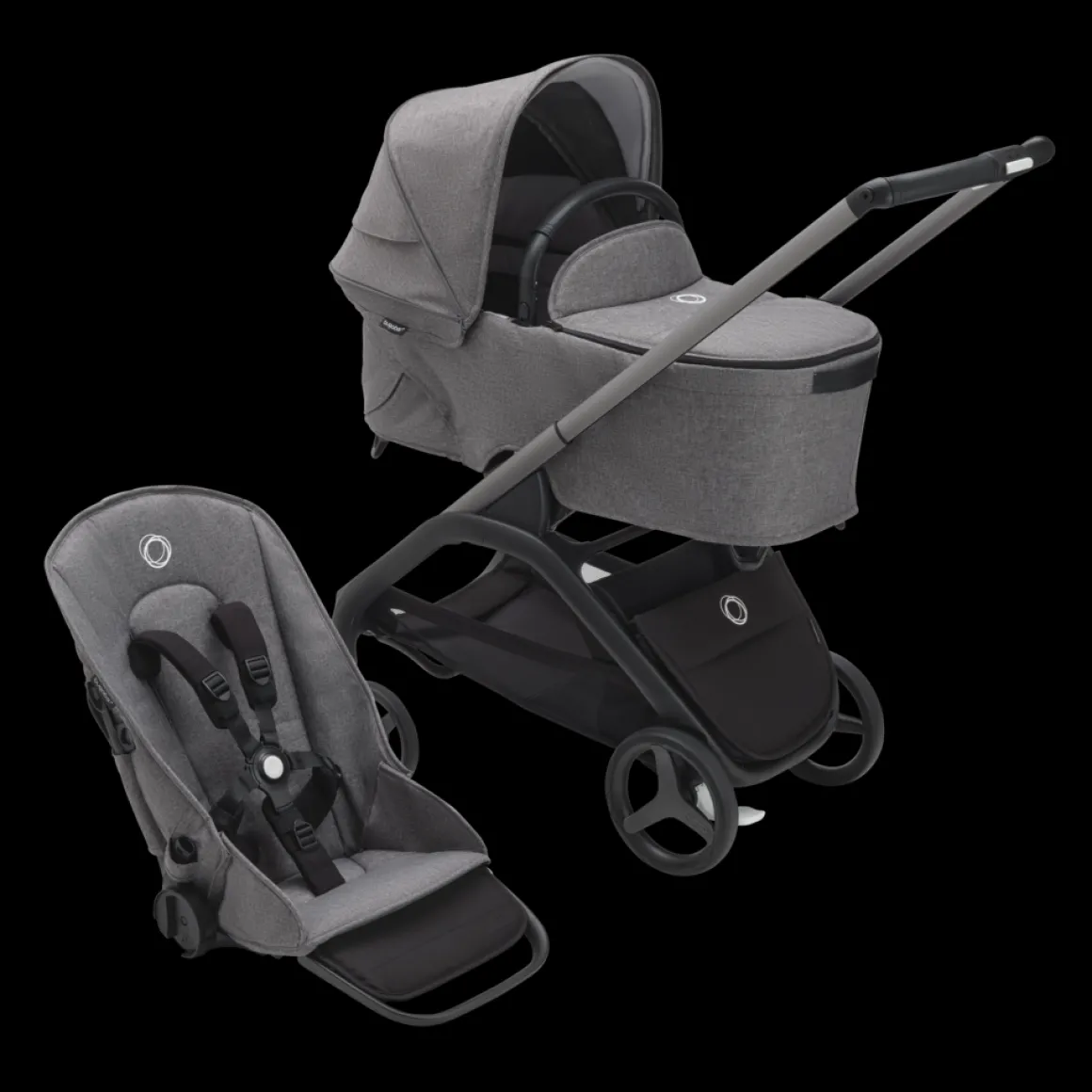 Bugaboo Kinderwagen 3 In 1 Dragonfly Graphite Grey Melange Inclusief Accessoires