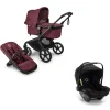 Bugaboo Kinderwagen 3 in 1 Fox 5 Renew Complete Black | Dark Cherry + Bugaboo Autostoel Groep 0 Turtle Air by Nuna Black