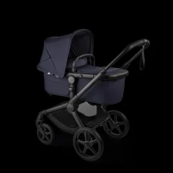 Bugaboo Kinderwagen 3 in 1 Fox 5 Renew Complete Black | Deep Indigo + Bugaboo Autostoel Groep 0 Turtle Air by Nuna Black + Draaibare Isofix Base 360 + Autostoel adapters