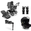 Bugaboo Kinderwagen 3 in 1 Fox 5 Renew Complete Graphite | Moon Grey + Bugaboo Autostoel Groep 0 Turtle Air by Nuna Black + Draaibare Isofix Base 360 + Autostoel adapters
