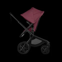 Bugaboo Kinderwagen 3 in 1 Fox 5 Renew Complete Black | Dark Cherry + Bugaboo Autostoel Groep 0 Turtle Air by Nuna Black + Draaibare Isofix Base 360