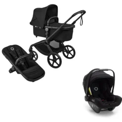 Bugaboo Kinderwagen 3 in 1 Fox 5 Renew Complete Black | Heritage Black + Bugaboo Autostoel Groep 0 Turtle Air by Nuna Black
