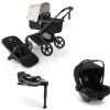 Bugaboo Kinderwagen 3 in 1 Fox 5 Renew Complete Black | Heritage Black Misty White + Bugaboo Autostoel Groep 0 Turtle Air by Nuna Black + Draaibare Isofix Base 360