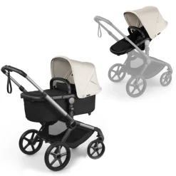 Bugaboo Kinderwagen 3 in 1 Fox 5 Renew Complete Black | Heritage Black Misty White + Bugaboo Autostoel Groep 0 Turtle Air by Nuna Black + Draaibare Isofix Base 360