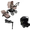 Bugaboo Kinderwagen 3 in 1 Fox 5 Renew Complete Black | Desert Taupe Melange + Bugaboo Autostoel Groep 0 Turtle Air by Nuna Black + Draaibare Isofix Base 360