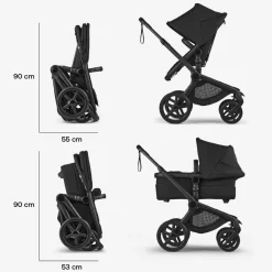 Bugaboo Kinderwagen 3 in 1 Fox 5 Renew Complete Graphite | Moon Grey + Cybex Autostoel Groep 0 Cloud T I Size Sepia Black + Draaibare Base T Black