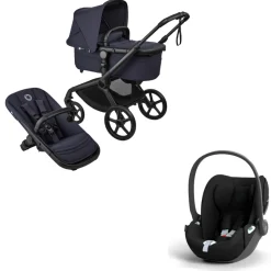 Bugaboo Kinderwagen 3 in 1 Fox 5 Renew Complete Black | Deep Indigo + Cybex Autostoel Groep 0 Cloud T I Size Sepia Black