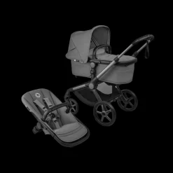 Bugaboo Kinderwagen 3 in 1 Fox 5 Renew Complete Graphite | Moon Grey + Bugaboo Autostoel Groep 0 Turtle Air by Nuna Black + Draaibare Isofix Base 360