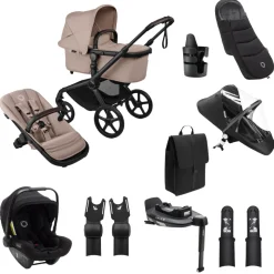 Bugaboo Kinderwagen Fox 5 Renew Ultieme Newborn Bundel Complete Black | Desert Taupe Melange
