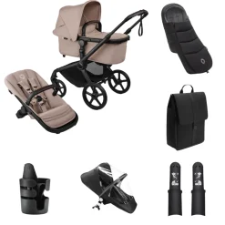 Bugaboo Kinderwagen Fox 5 Renew Essentiële Bundel Complete Black | Desert Taupe Melange