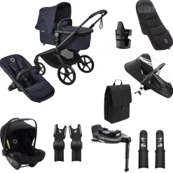 Bugaboo Kinderwagen Fox 5 Renew Ultieme Newborn Bundel Complete Black | Deep Indigo