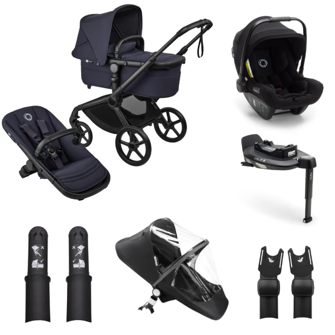 Bugaboo Kinderwagen Fox 5 Renew 3 in 1 Bundel Complete Black | Deep Indigo