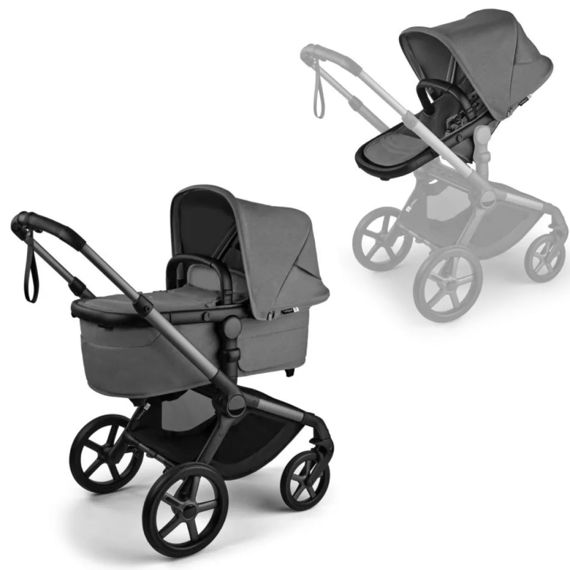 Bugaboo Kinderwagen Fox 5 Renew Ultieme Newborn Bundel Complete Graphite | Moon Grey