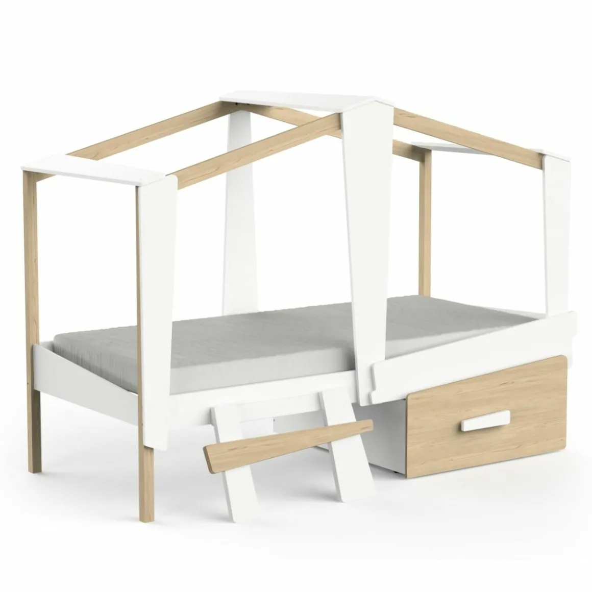 Cabane Bedlade Mat Wit/Massief Den