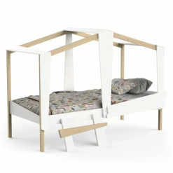 Cabane Tienerbed Mat Wit/Massief Den + Bedlade Mat Wit/Massief Den