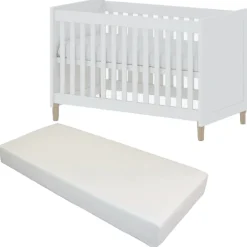Cabino Baby Bed Met Matras Stockholm Wit 60 x 120 cm