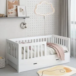 Cabino Peuterkamer Met Lade Joan Wit 3 Delig met Commode Jim en Lars Kledingkast