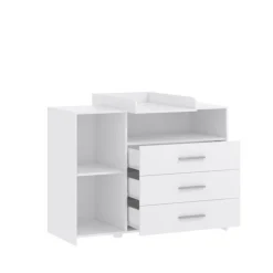 Cabino Peuterkamer Met Lade Joan Wit 3 Delig met Commode Jim en Lars Kledingkast