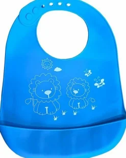 Cabino Siliconen Slabbetjes Met Bakje 2 Stuks Blauw