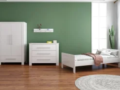 Cabino Tienerkamer Noel Wit 3 Delig met Noel Commode Wit en Noel Kledingkast Wit