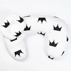 Cabino Voedingskussen Kroontjes Zwart Wit
