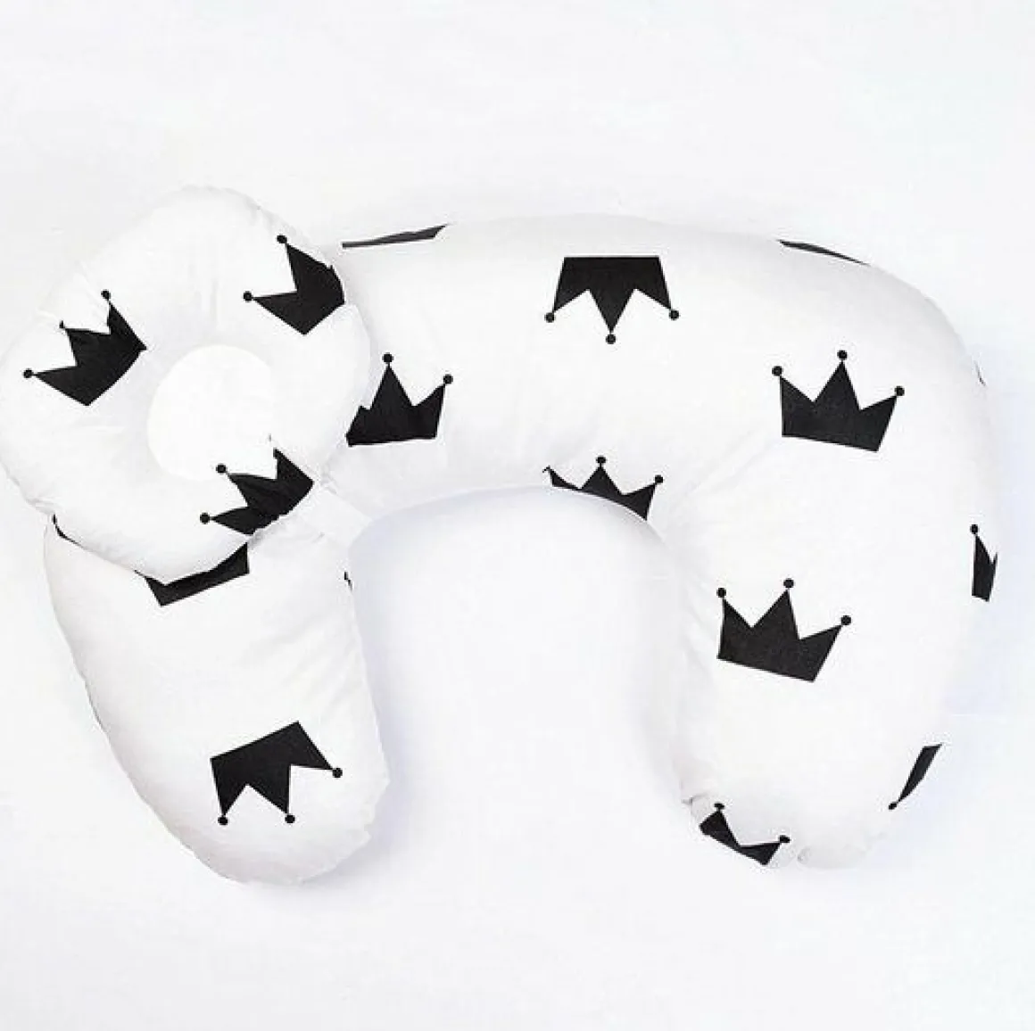Cabino Voedingskussen Kroontjes Zwart Wit