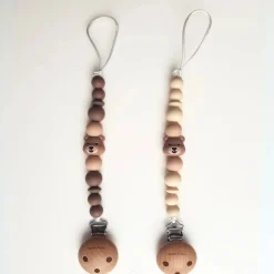 Chewies & More Clip Speenkoord Silicone Bear Brown