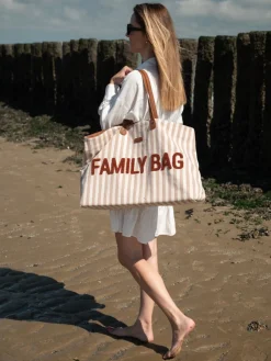 Childhome Family Bag Strepen - Nude/Terracotta