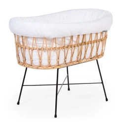 Childhome Rattan Cradle Metal Legs + Mattress + Cover