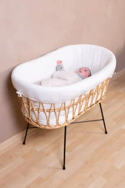 Childhome Rattan Cradle Metal Legs + Mattress + Cover