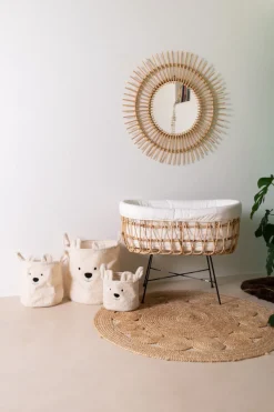 Childhome Rattan Cradle Metal Legs + Mattress + Cover