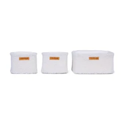 Childhome Set Van 3 Hangmandjes Teddy Ecru