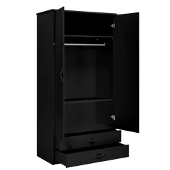 CK 2-Deurs Kledingkast met 2 laden incl. 4 grepen **BLACK EDITION**
