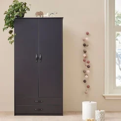 CK 2-Deurs Kledingkast met 2 laden incl. 4 grepen **BLACK EDITION**