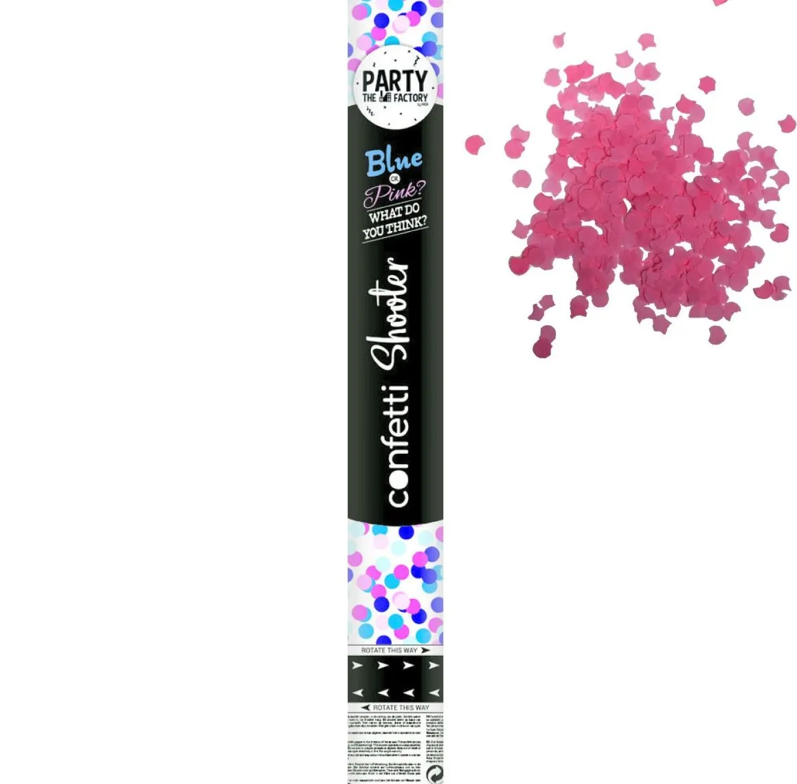 Confetti Shooter Gender Reveal Roze 40 cm