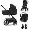 Cybex Kinderwagen 3 In 1 Talos S Lux Black Moon Black Met Cybex Autostoel Aton S2