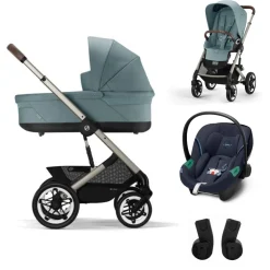 Cybex Kinderwagen 3 In 1 Talos S Lux Taupe Sky Blue Mid Blue Met Cybex Autostoel Aton S2