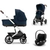 Cybex Kinderwagen 3 In 1 Talos S Lux Silver Ocean Blue Navy Blue Met Cybex Autostoel Cloud T