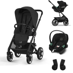 Cybex Kinderwagen Talos S Lux Black Moon Black Met Cybex Autostoel Aton S2