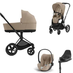Cybex Priam Kinderwagen 3 In 1 Matt Black Cozy Beige + Isofix base