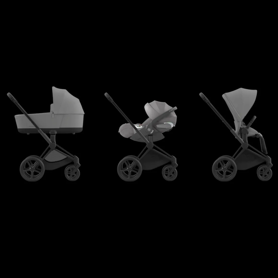 Cybex Priam Kinderwagen 3 In 1 Mirage Grey Dark Grey Kies Kleur Frame Met Cybex Autostoel Cloud T