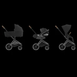 Cybex Priam Kinderwagen 3 In 1 Sepia Black Kies Kleur Frame Met Cybex Autostoel Cloud T