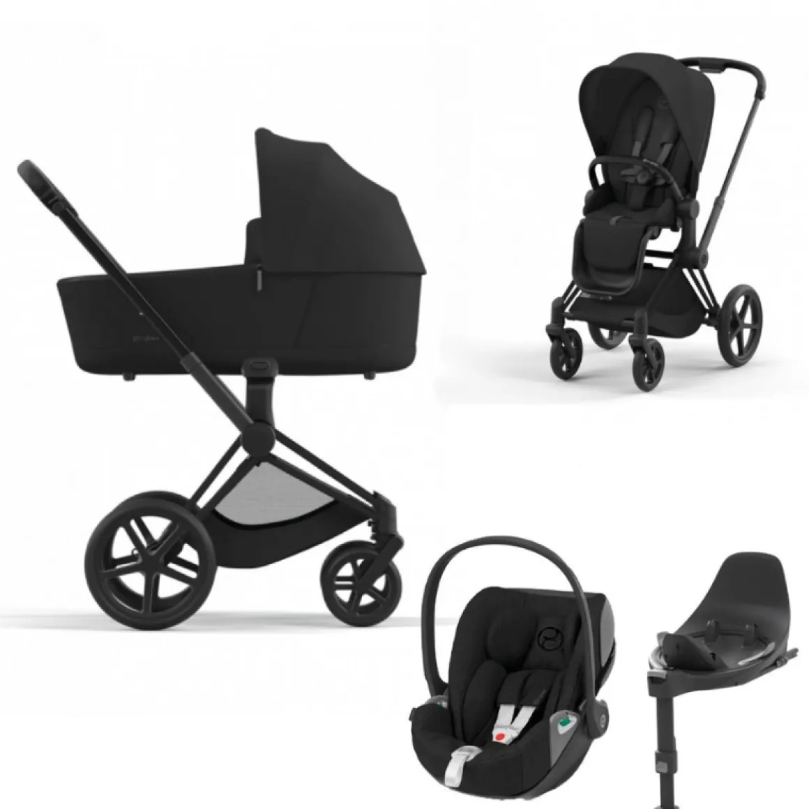 Cybex Priam Kinderwagen 3 In 1 Matt Black Sepia Black + Isofix Base