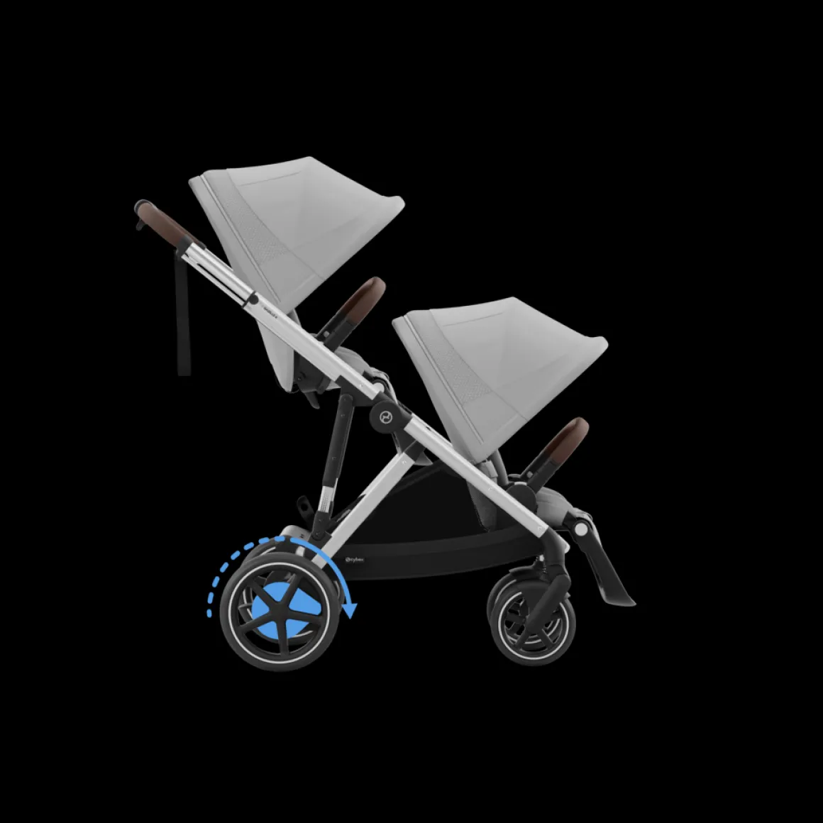 Cybex Tweeling Kinderwagen e-Gazelle S Silver Stone Grey Mid Grey