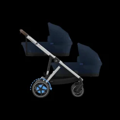 Cybex Tweeling Kinderwagen e-Gazelle S Silver Ocean Blue Navy Blue