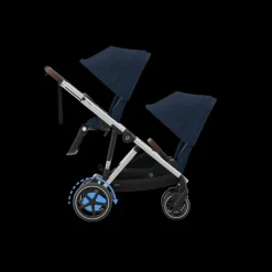 Cybex Tweeling Kinderwagen e-Gazelle S Silver Ocean Blue Navy Blue