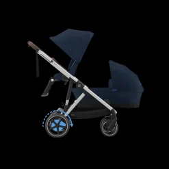 Cybex Tweeling Kinderwagen e-Gazelle S Silver Ocean Blue Navy Blue