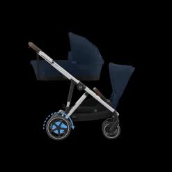 Cybex Tweeling Kinderwagen e-Gazelle S Silver Ocean Blue Navy Blue