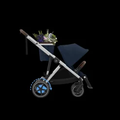 Cybex Tweeling Kinderwagen e-Gazelle S Silver Ocean Blue Navy Blue